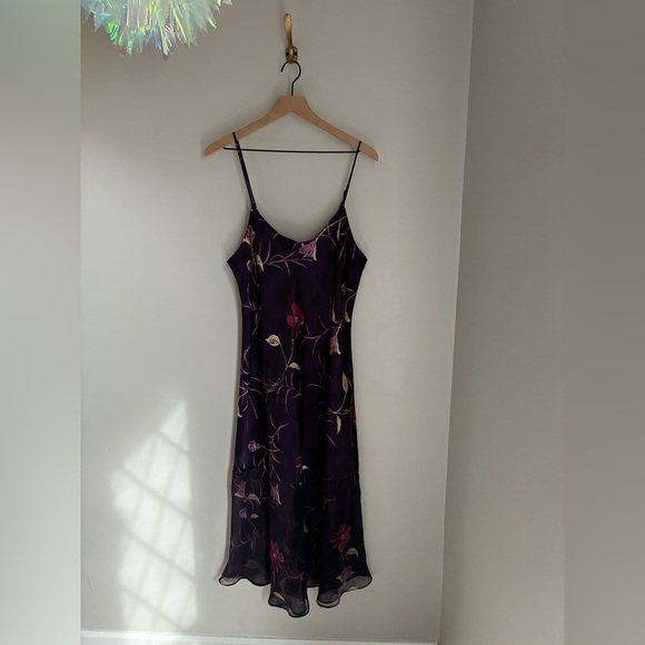 Y2K Whimsigoth Fairy Deep Purple Satin Slip Dress Size Large - Picture 6 of 11